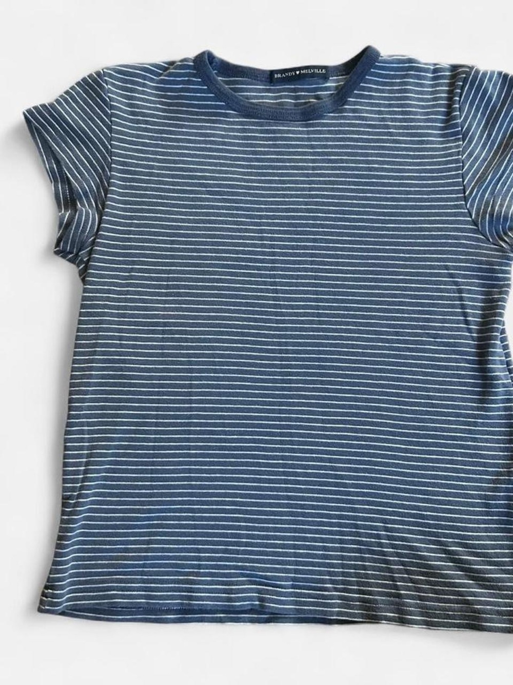 Brandy Melville Navy & White Slim Stripe Top